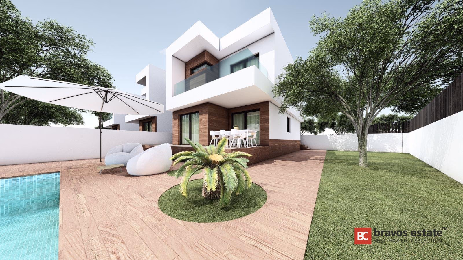 New build 4-bedroom villa in San Juan de Alicante — modern detached house with private pool and terrace, ready for handover July 2026