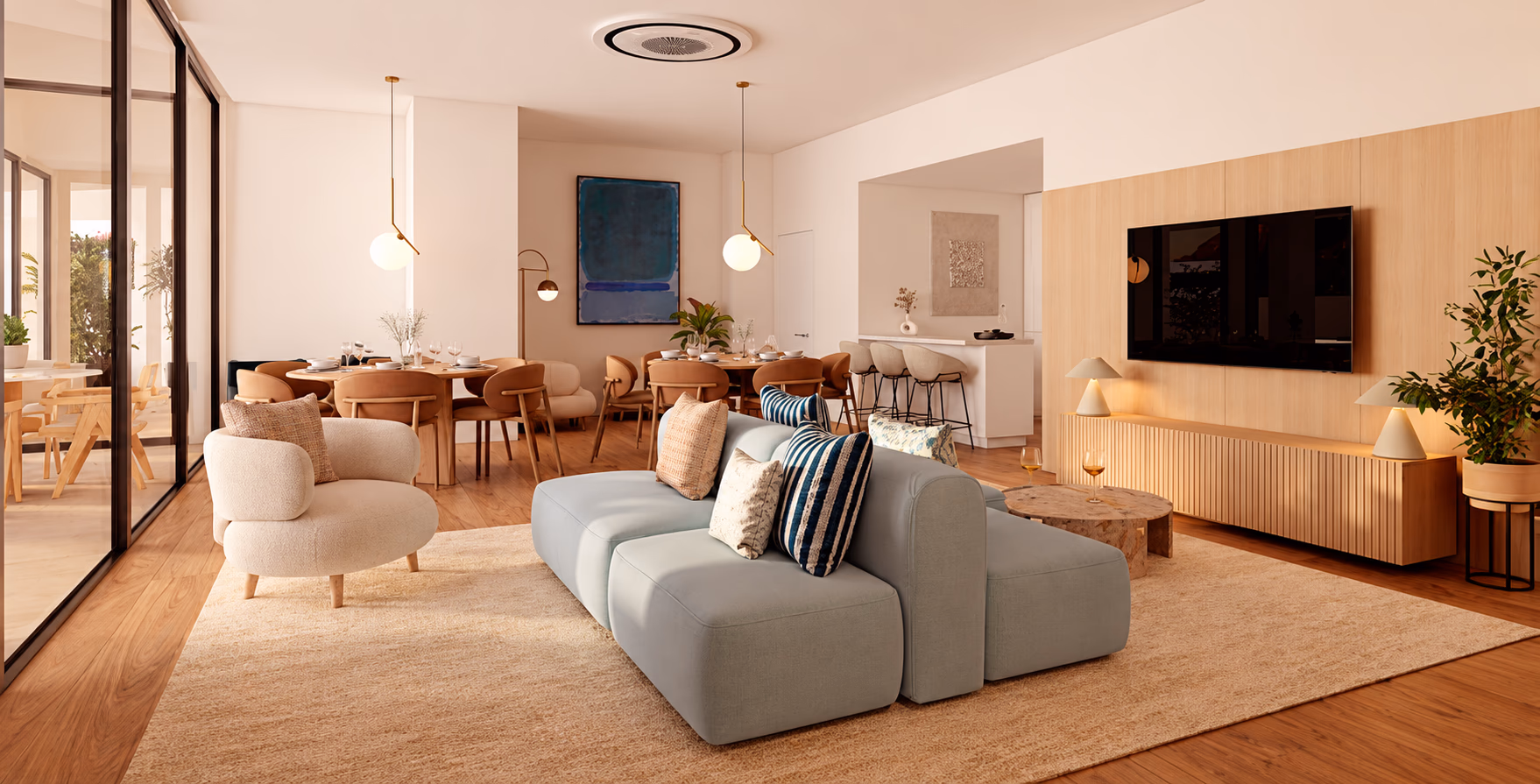 Гостиная, совмещённая со столовой, Las Brisas Living, Ла-Кала-де-Финестрат