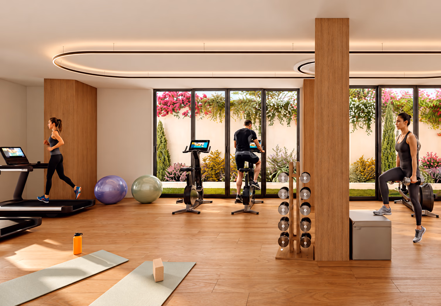 Тренажёрный зал для жильцов Las Brisas Living