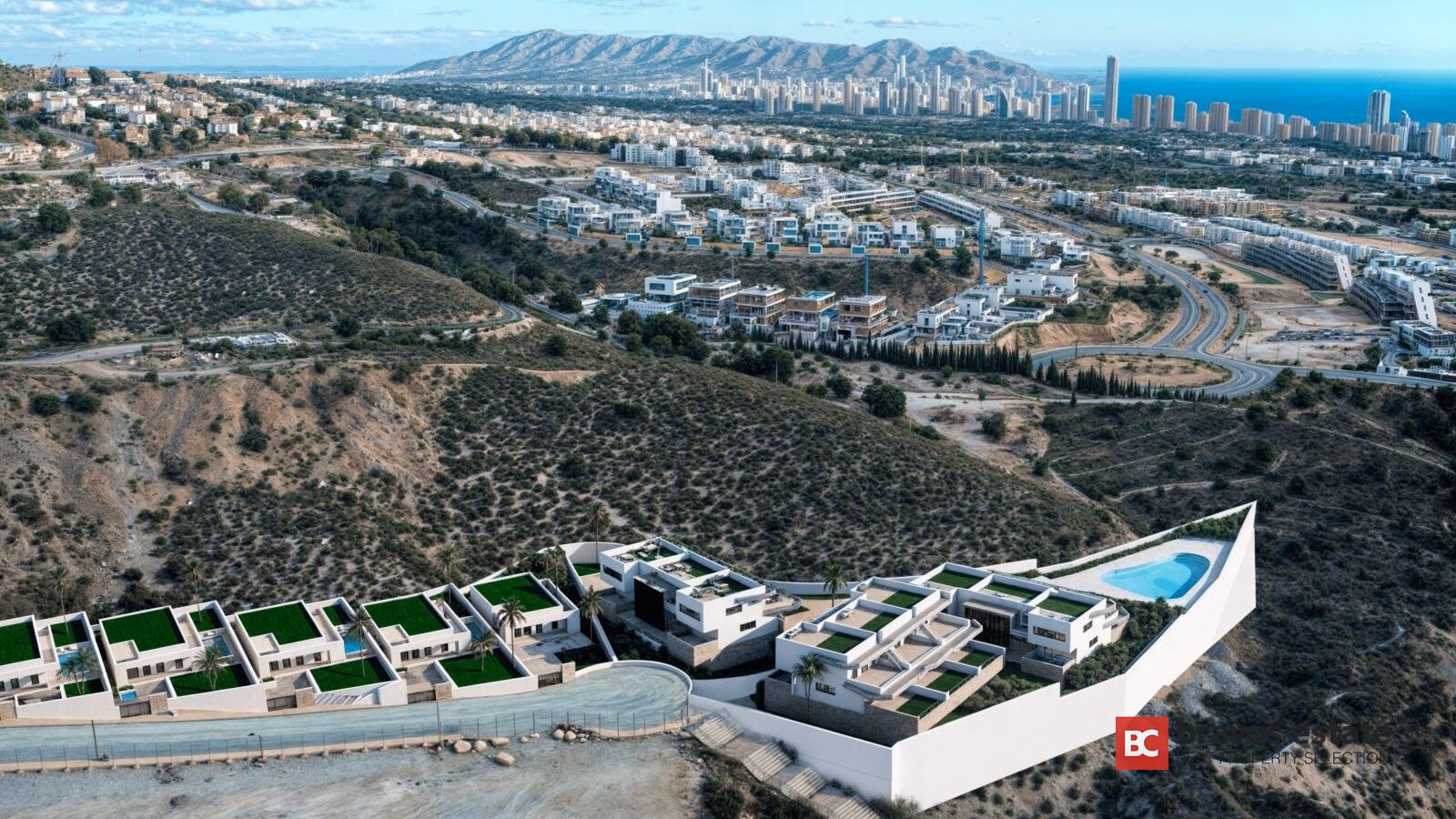 Luz 2 — Balcón de Finestrat: благоустроенные дорожки, пальмы и общие садовые зоны