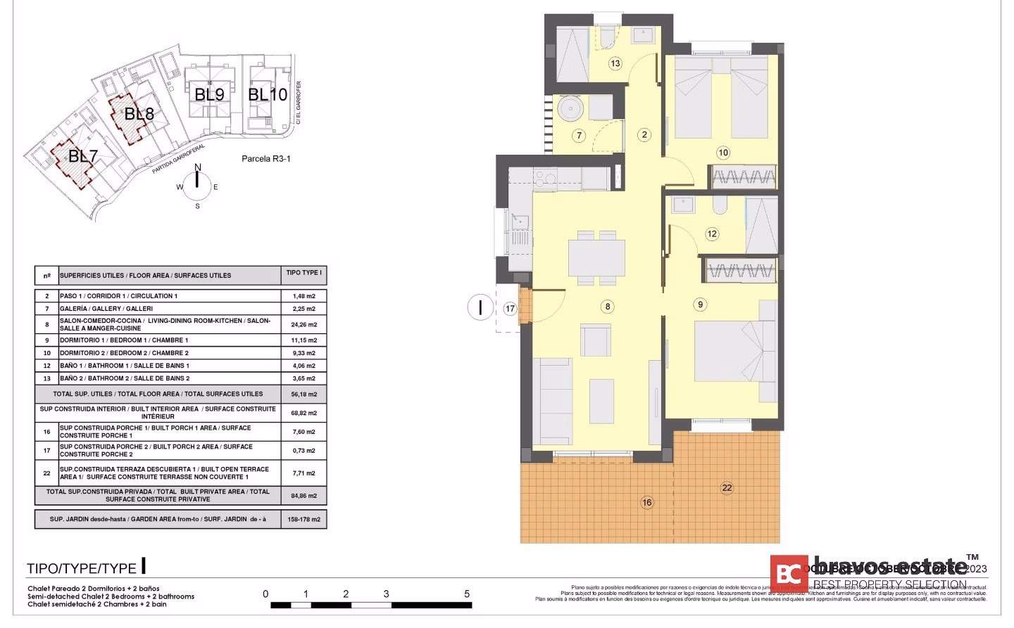 Новое бунгало, 2 спальни в Бусоте · 84 m² - 17