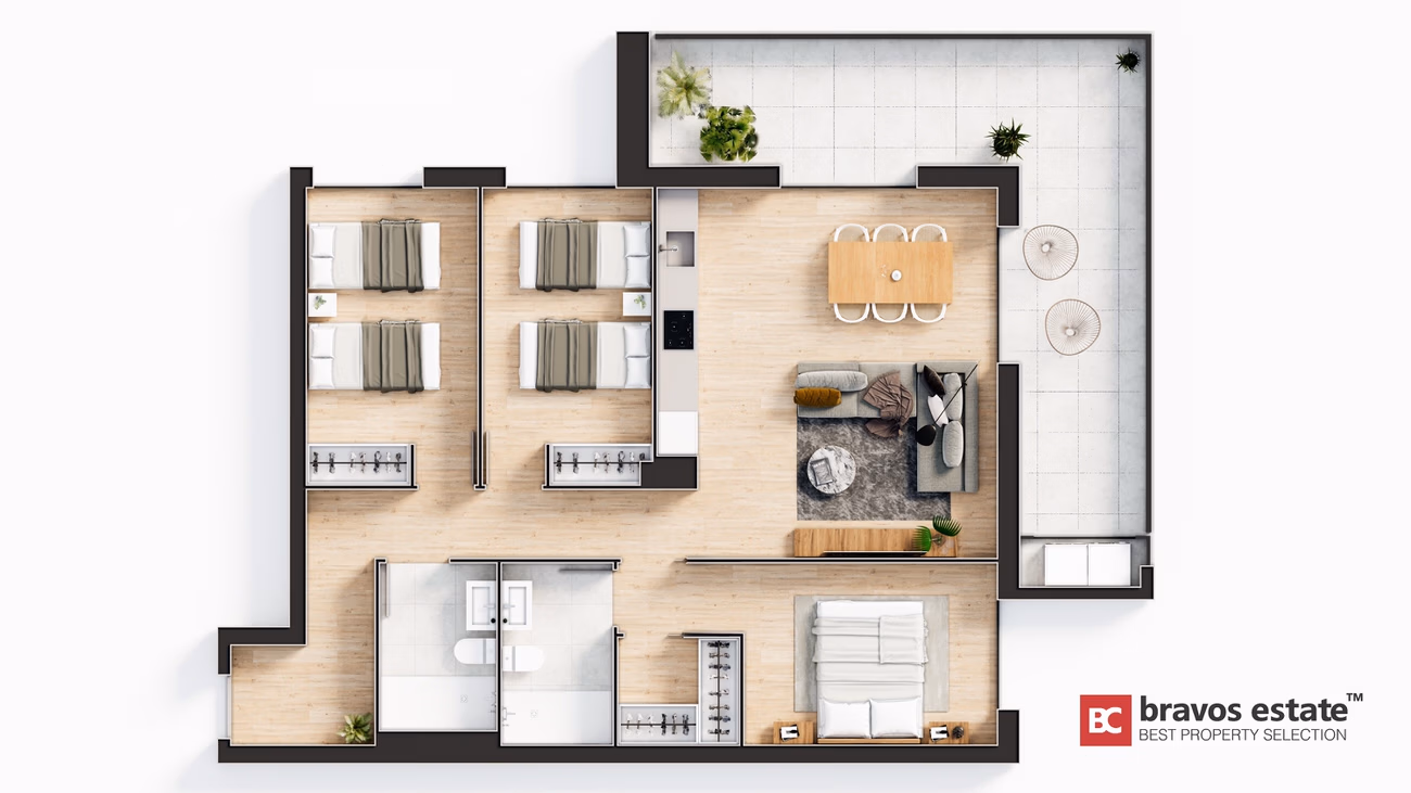 Апартаменты рядом с морем, 3 спальни в Хавее · 107 m² - 23