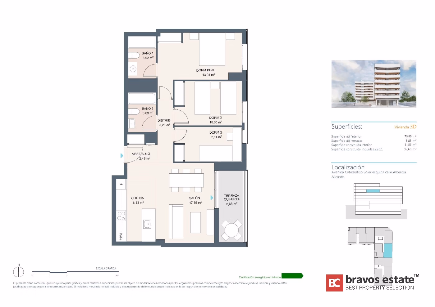 Апартаменты рядом с морем, 3 спальни в Аликанте · 121 m² - 6