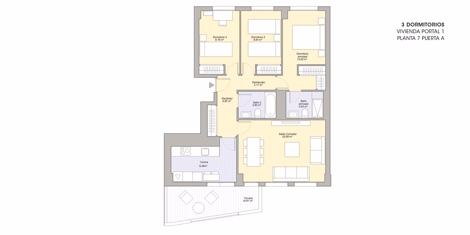 Апартаменты рядом с морем, 3 спальни в Плайя-де-Сан-Хуан · 109 m² - 2