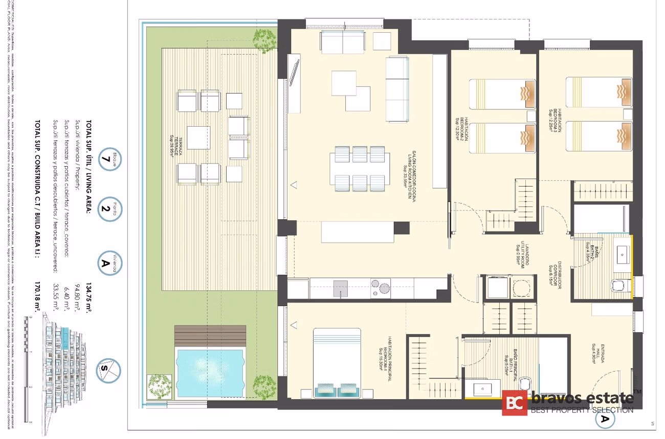 Просторные апартаменты, 3 спальни в Финестрате · 174 m² - 25
