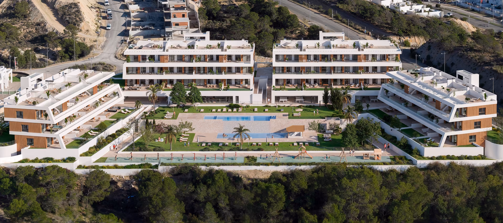 Экстерьер Residencial Sonne Finestrat с каскадными бассейнами