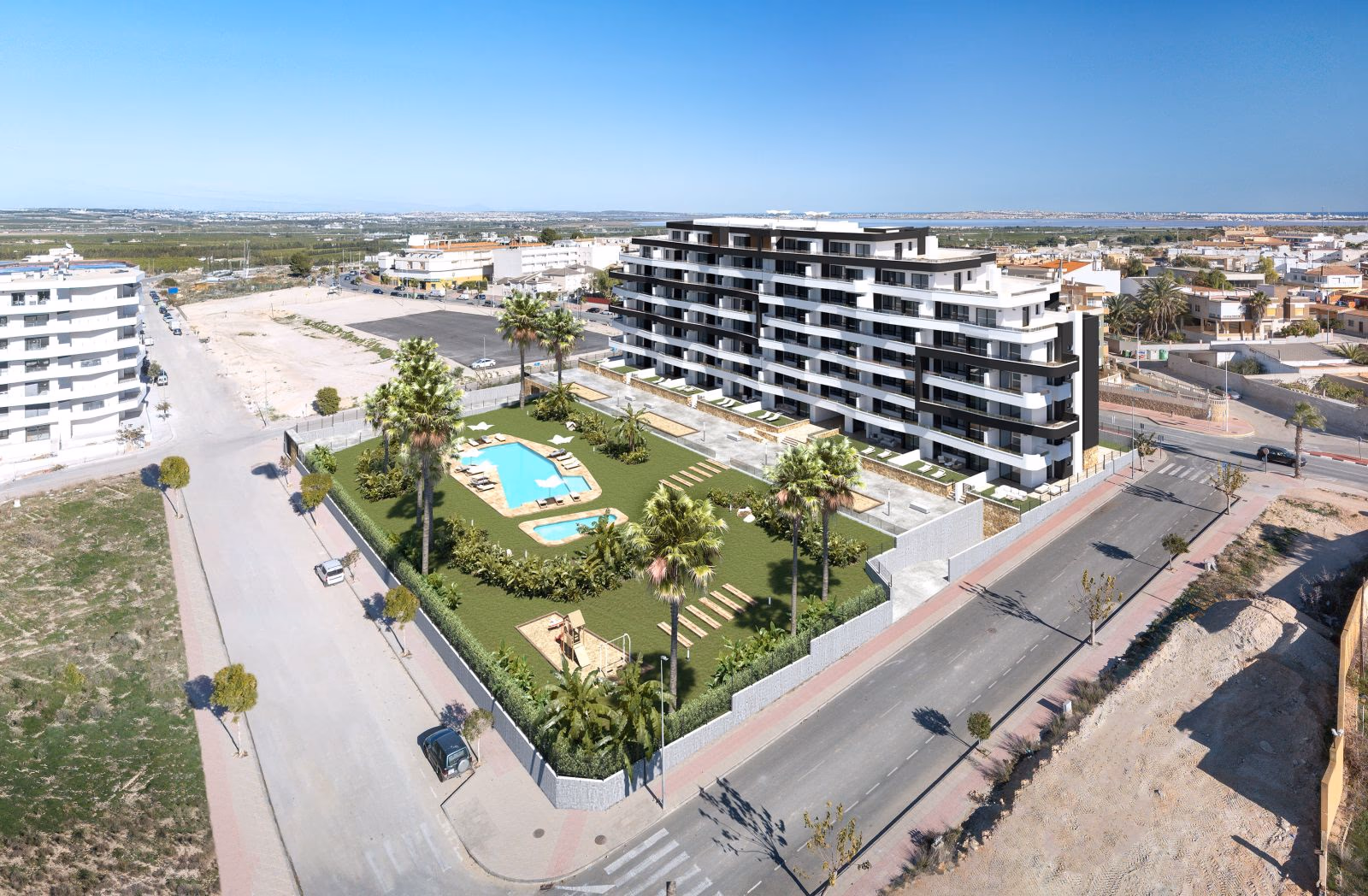 Аэровид на Salinas Gardens, бассейн и сады в Сан-Мигель-де-Салинас
