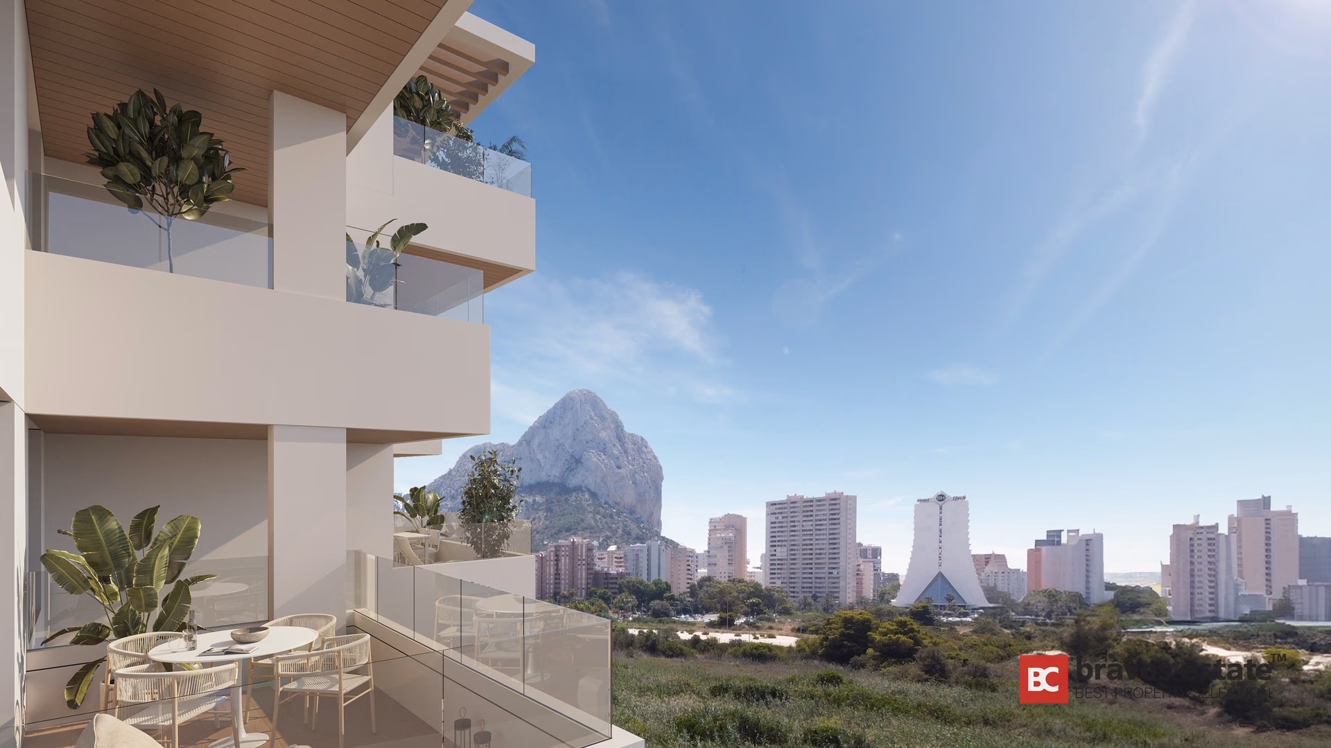 Терраса квартиры с видом на Peñón de Ifach в Calpe