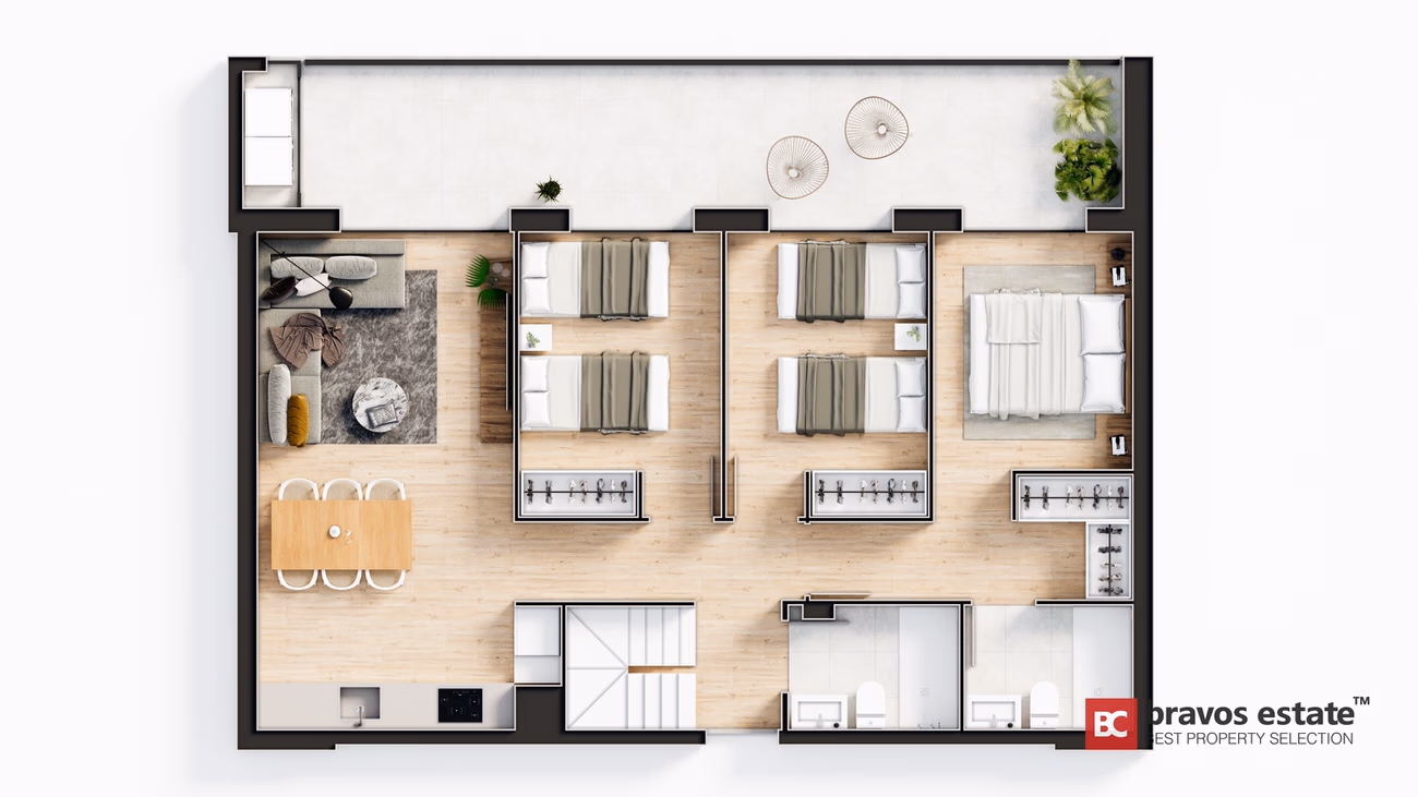Апартаменты рядом с морем, 3 спальни в Хавее · 107 m² - 24